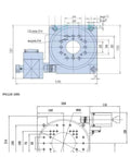 Built Like A Tank Motorized Rotary Positioning Stage Delivering Smooth As Butter High Precision Electric Table Action With 360 Degree Arbitrary Rotation Hollow Center Setup And Heavy Duty Worm Gear Drive engineering drawing dimensions.