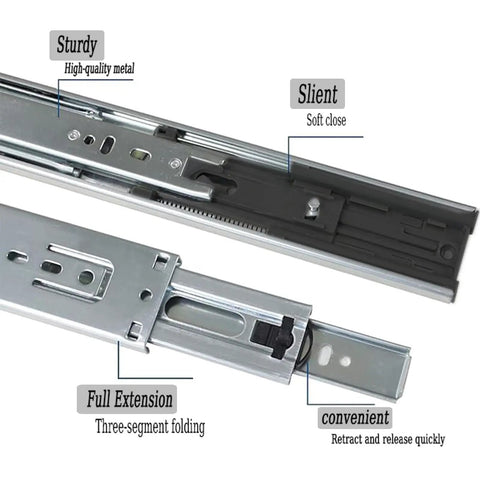 12 Inch Drawer Slides Set 6 Pairs Pro Grade Soft Close Heavy Duty Full Extension Ball Bearing Side Mount Rails Glides 100 Lb Capacity