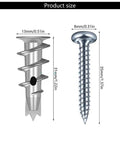 Heavy Duty Drywall Screws And Anchors Kit With Self Drilling No Prep Install 200 Sets Built To Last Yellow Zinc Plated Carbon Steel Rust Resistant Wall Fixing Hardware For Cabinets Shelves TV Mounts And More, 31mm anchor and 35mm screw size