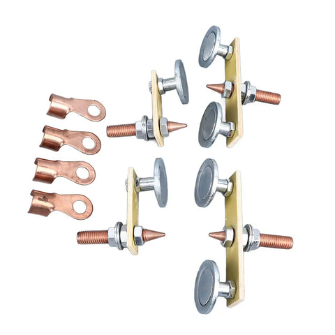 Jiawu Heavy Duty Magnetic Welding Support Set Includes 4 Pcs Durable Copper Tail Ground Clamps for DIY mechanical repairs.