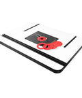 Badass Router Table Built From Extra Thick Laminated MDF With Smooth Precision Plate And Five Easy Swap Inserts, showing five red inserts.