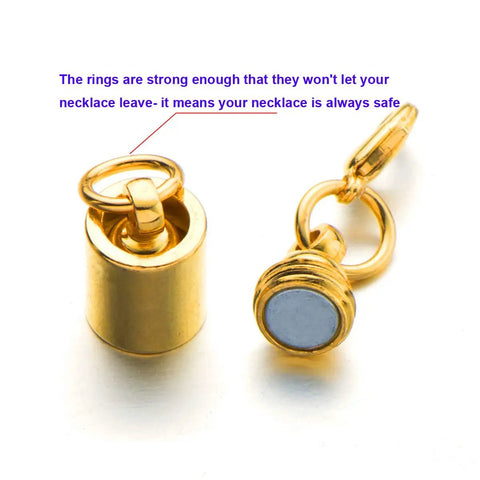 Gold finish Screw-In Lobster Clasps For Necklaces And Bracelets With Magnetic Lock, shown in open position, 4 Pack