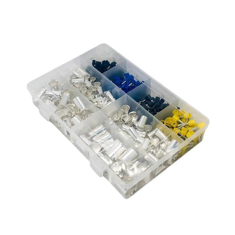 Rock Solid Ferrule Crimping Tool Kit With 440 Pieces Copper Terminal Connectors For AWG Wire Gauge Electrical Cables Insulation Retardant Home Repairs And Industrial Installations, assorted ferrules in case