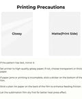 Printing precautions for Printable Sublimation Heat Transfer Film For Phone Cases And Mugs, 20 Pack 3D Sublimation Sheets