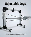 Premium Aluminum Gantry Crane Rated For 2000 Pounds with adjustable legs for height options and a smooth rolling base.