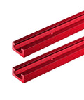 Two Pack 48 Inch Aluminum T Tracks For Woodworking Red Universal T Track Rails With Pre Drilled Holes And Double Cut Grooves
