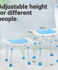 Heavy Duty Bariatric Shower Chair With 500lb Capacity, six height adjustable tubes in different positions on display