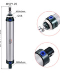 Pneumatic Air Cylinder Double Action MAL32X150 32mm Bore 150mm Stroke with Y Connector and Quick Fittings, aluminum body