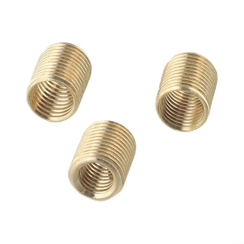 Shift Knob Thread Adapter Kit, 3 Pieces, Aluminum Alloy Nut Inserts M10x1.25 M10x1.5 M8x1.25, Gold Finish, displayed on white background