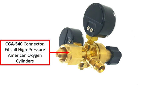 CGA-540 connector on Oxygen Propane Welding Regulators for safe gas flow control.
