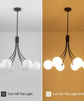 Wagon Wheel Chandelier With Vintage Wood Grain Look, Dope 6 Light Farmhouse Industrial Pendant Light in Black and Gold