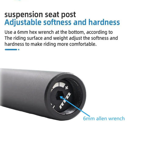 Hydraulic Suspension Seatpost For Road Bikes And E Bikes Lightweight Aluminum Alloy 350mm adjustable base with hex wrench.
