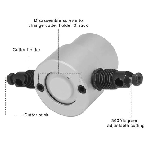 Beast Mode Pro Grade Double Head Sheet Metal Nibbler Cutter Drill Attachment with 360 Degree Adjustable Head and Wrench