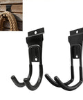 Heavy Duty J Hooks For Slatwall And Track Systems, Steel Garage Hangers displaying pair for hose storage