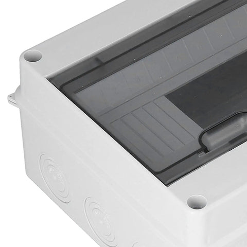 Close-up of Rugged Weatherproof Junction Box With Transparent Cover IP65 Sealed Electrical Enclosure for Outdoor Panels