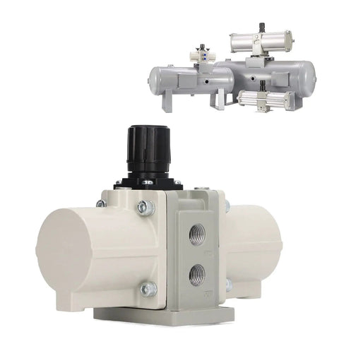 Gas Booster Pump For Industrial Air Systems, Pneumatic Booster Valve That Doubles Inlet Pressure Up To 2x, Integrated Cylinder Design