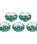Pro Grade Desoldering Wick Kit, Five 1.5M Long Solder Wicks, 3.0Mm Wide, displayed in green and white reels