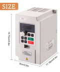 Side view of VFD inverter from CNC Spindle Motor Kit One Point Five Kilowatt 220V Air Cooled Spindle With VFD Inverter 400Hz 24000RPM ER11 Collet Set For Milling Machines And DIY Shops Plug And Play Ready To Go Straight Out The Box, showing display and buttons with dimensions labeled.