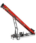 Heavy Duty Firewood Conveyor With Tires, Trailer Hitch, Stop Button And Tail Lights, 9 HP Gasoline Powered Hydraulic Drive
