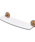Antique Copper 18 Inch Glass Shelf With Solid Brass Build, 1/4 Inch Thick Glass, Concealed Mounting Hardware on display