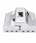 316 Stainless Steel Heavy Duty Hinge With Broad Mounting Plates Polished Finish For Sunroom Roofs Rv Campers Marine Builds Home Reno showing clear hinge design.
