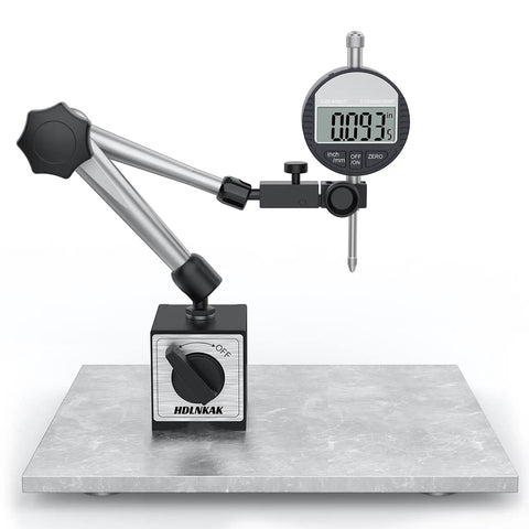 Pro Grade Digital Dial Indicator Gauge With Magnetic Base 0 to 1 Inch 25.4mm Inch To Metric Conversion for precise measurements