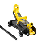 Low Profile 2 Ton Floor Jack For Cars Heavy Duty Iron Hydraulic Car Jack With Quick Lift Pump 4.9 To 13.2 Inch Lift Range Single Piston Yellow Finish Ideal For DIY Garages Pros And Shop Use