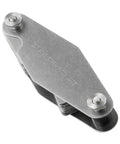 30 Degree TR30 Thread Gauge With Folding Blades and stainless steel body, top view.
