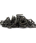 Heavy Duty Manual Banding Strapping Kit Featuring 985 Feet Of 3/4 Inch Woven Cord And 200 Phosphated Metal Buckles showing metal buckles pile for securing cargo.