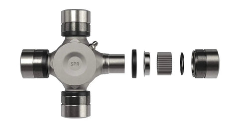 Exploded view of Beefed Up Heavy Duty U Joint Kit SPL70WJ ISR Series Inside Snap Ring Non Greaseable Axle Joint With Snap Rings