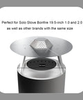 Heat Deflector For Bonfire And Fire Pit 19.5 Inch, showing stainless steel shield on 3 leg stand for warmth redirection.