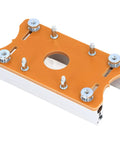 Dead Solid Aluminum Alloy Router Table Insert Plate For 65mm Routers Featuring Butter Smooth Slots And No Sweat Mounting For Badass Woodworking Bench Buildouts, top view showing fasteners and design.