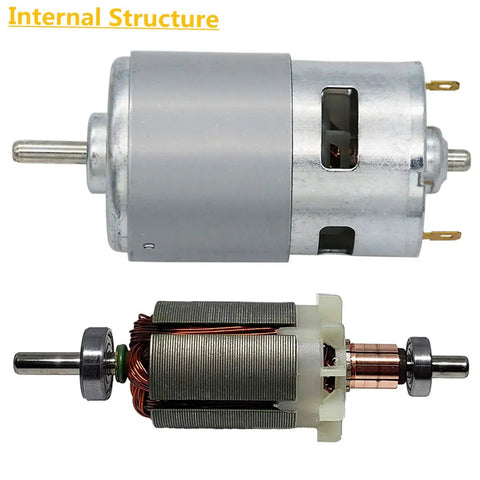 Beefy Torque 12V 24V DC Gear Motor With Ball Bearing 12000 RPM Large Power Low Noise Metal Gearbox Bracket Included 2 Pack For Robotics DIY Projects CNC And Precise Motion Control internal structure view