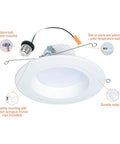 5 Inch And 6 Inch Led Recessed Can Trim Retrofit Kit With Switchable Cct Temperatures Dimmable Six Hundred Lumens with Edison bulb adapter.