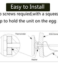 Diagram showing installation of Upgrade Replacement Thermometer For Big Green Egg Grill With 3.3 Inch Large Dial Temperature Gauge