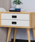 Wooden nightstand with 2 Pack Foldable Zinc Alloy Drawer Pulls For Cabinets And Furniture Hidden Metal Handles In Black Space Saving