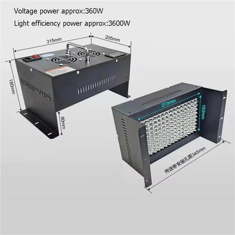 Straight Up Heavy Duty Dual Head UV LED Curing Lamp 7200W Slick Post Cure Rig For 3D Printed Resin Models And Circuit Board Screen Repair With 365nm 395nm 405nm Settings