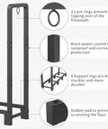 Heavy Duty Adjustable Firewood Rack For Indoor Outdoor Use Four Foot Long Wood Storage Stand with lock rings and rubber pads