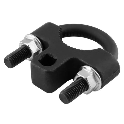 Three Eighths Inch Universal Inner Tie Rod Removal Tool For Quick No Hassle Steering Work Fits All Standard Tie Rods Heavy Duty Wrench For Home Mechanics And Pros Pro Grade Quality Delivers Smooth Removal And Replacement. black carbon steel tie rod removal tool with two bolts