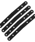 Hidden hinges, 4-pack, black, with multiple screw holes for interior or exterior doors and windows