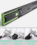 Soft Close Drawer Slides Three Section Full Extension Ball Bearing Side Mount Hardware in Steel for 12 Inch Drawers