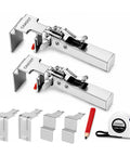 Drawer Front Installation Clamps For Cabinets Face Frame Clamps Easy Labor Saving And Efficient Cabinet Hardware Kit With Right Angle Clamps Bow Clamps Pencil And Tape Measure Included, stainless steel set with accessories.