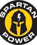 Spartan Power logo featuring a helmet with a lightning bolt