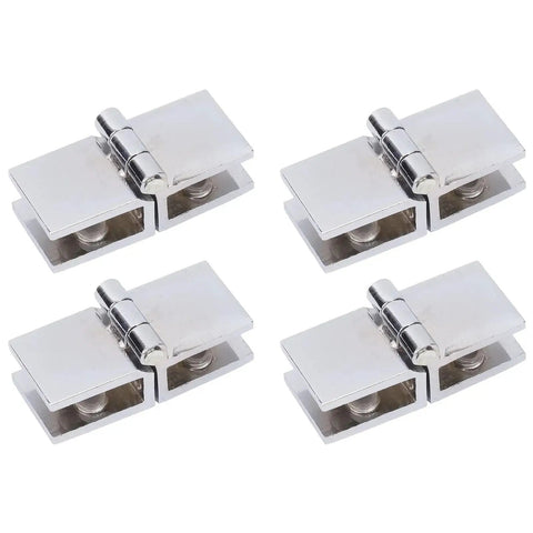 4 Pack Double Sided Glass Door Clamp Hinges 5mm To 8mm Fits Heavy Duty Shower Doors With 180 Degree Swing Premium Stainless Steel Construction, 4-pack