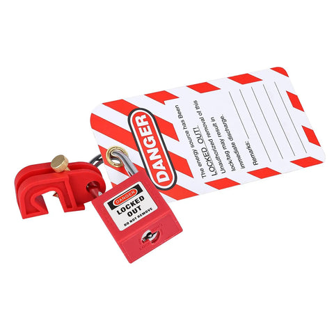 Universal Circuit Breaker Lockout Device Kit 20 Pack Locks Out Most Single And Multi Pole ISO DIN Breakers Durable Polypropylene