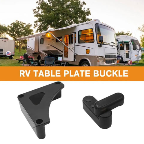 Durable Rv Table Lock And Buckle Kit With Rotary Latch For Folding Camper Van Cabinets Slick Mounting Hardware to secure table in RV.