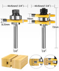 One Quarter Inch Shank Tongue And Groove Router Bits Set And Reversible Finger Joint Router Bit Three Pack Pro Grade diagram