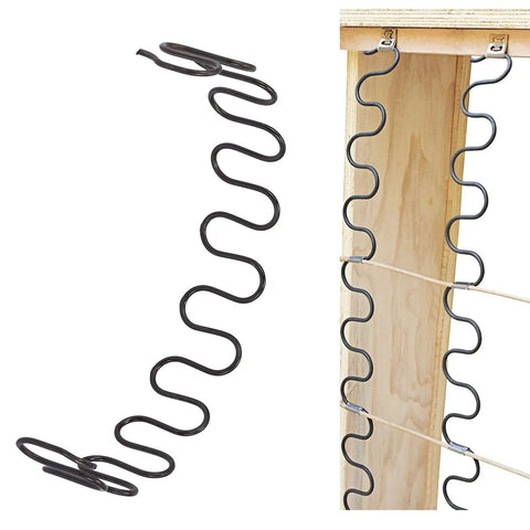 20 Inch Sofa Replacement Springs With 8 Heavy Duty S Clips And A Durable Back Bend Design For Quick Furniture Repair, shown attached.