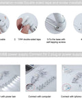 Installation and USB power details for 8 Pack 1W Warm White LED Mini Spotlights With 360 Degree Rotatable Heads Stepless Dimmable Breathing LED Dope Lighting For Jewelry Cabinets And Closets White Finish Wall Mount Lights