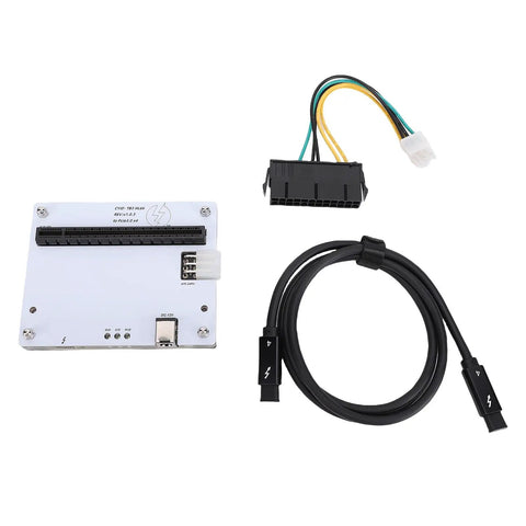 External GPU Dock For Thunderbolt 3 And 4 USB4 Compatible With PCIe 16X Video Card, includes SFX bracket and power cable.